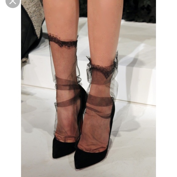 mesh socks with heels